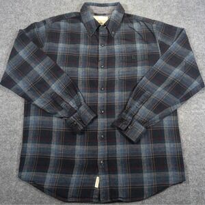 Weatherproof Vintage Plaid Shirt Mens M Blue Red Lightweight Button Down L/S